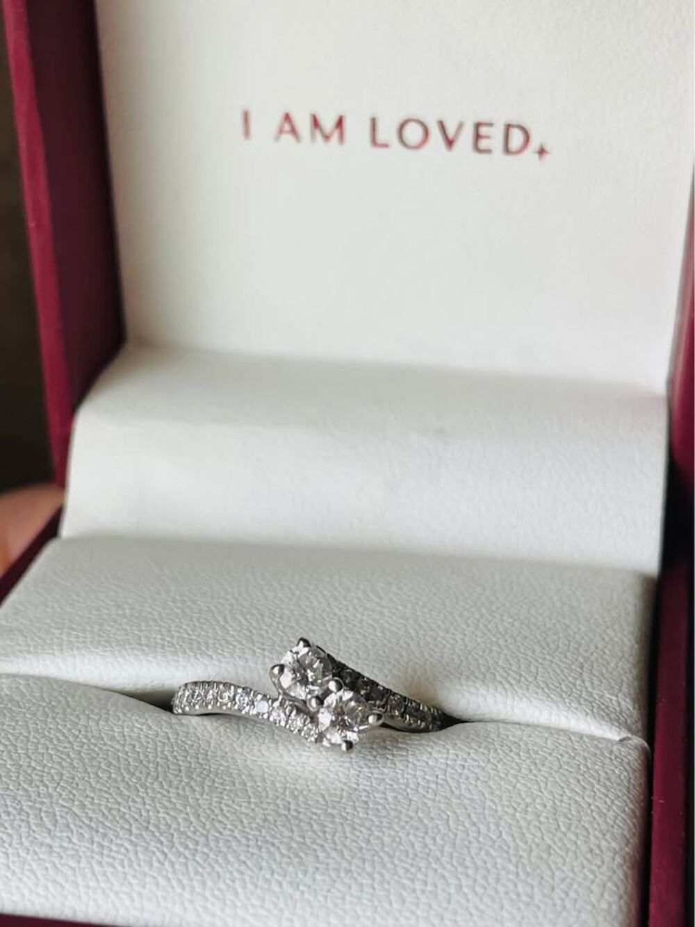 Double Diamond Ring 14K white gold Ever Us
